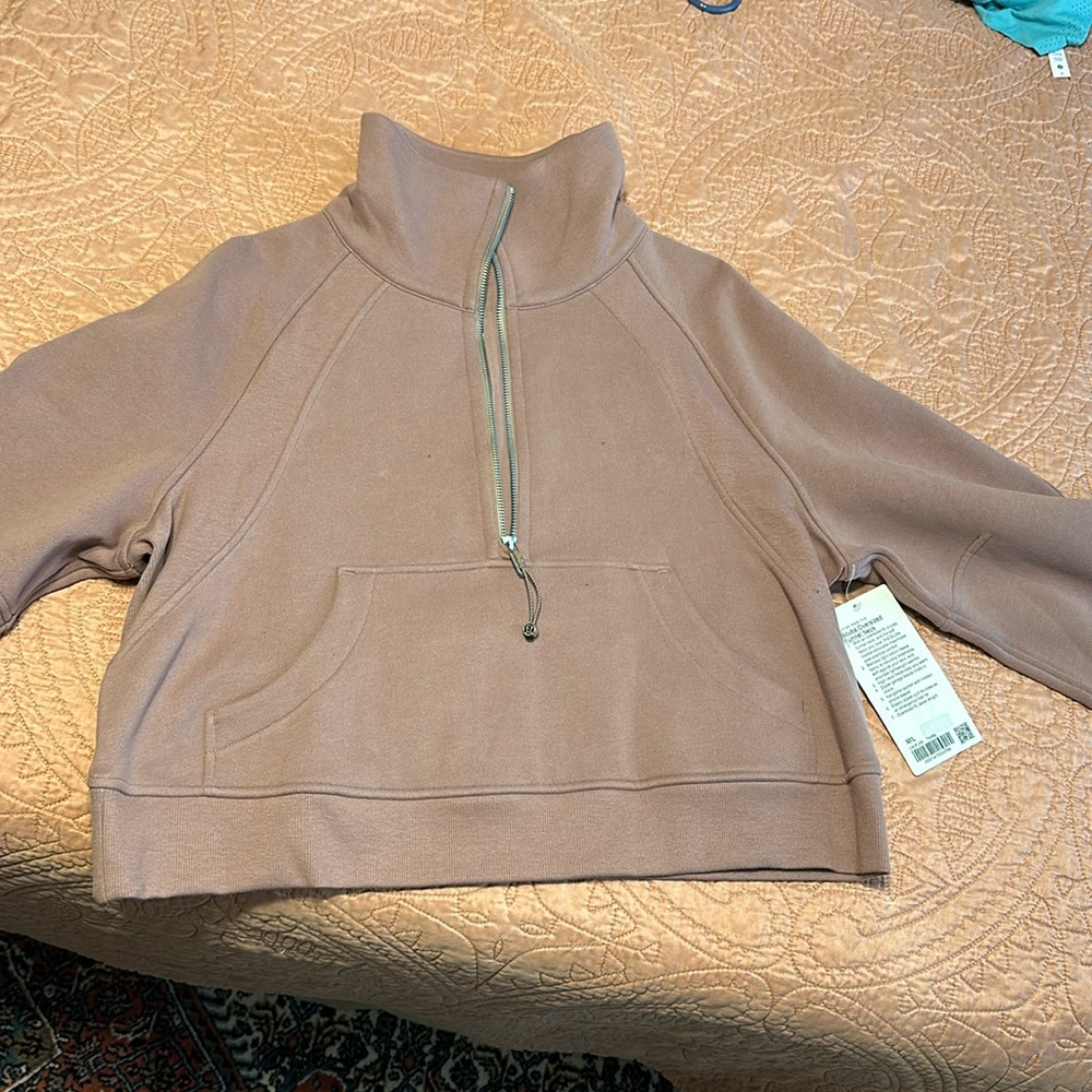 Lulu Scuba Oversized Funnel Neck in dusty rose